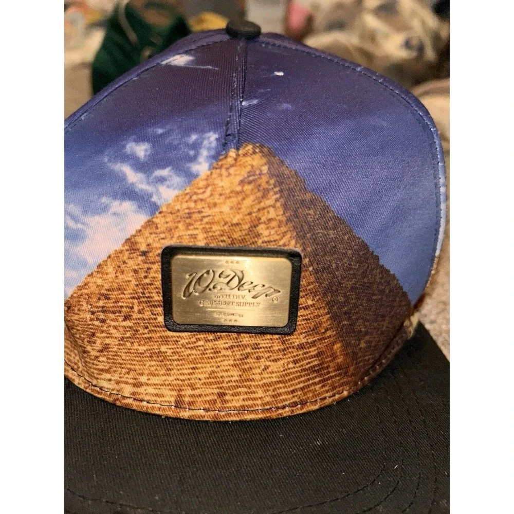 10.Deep Egypt Graphic Pyramid Hat Strapback Adjustable Cap Streetwear Travel
